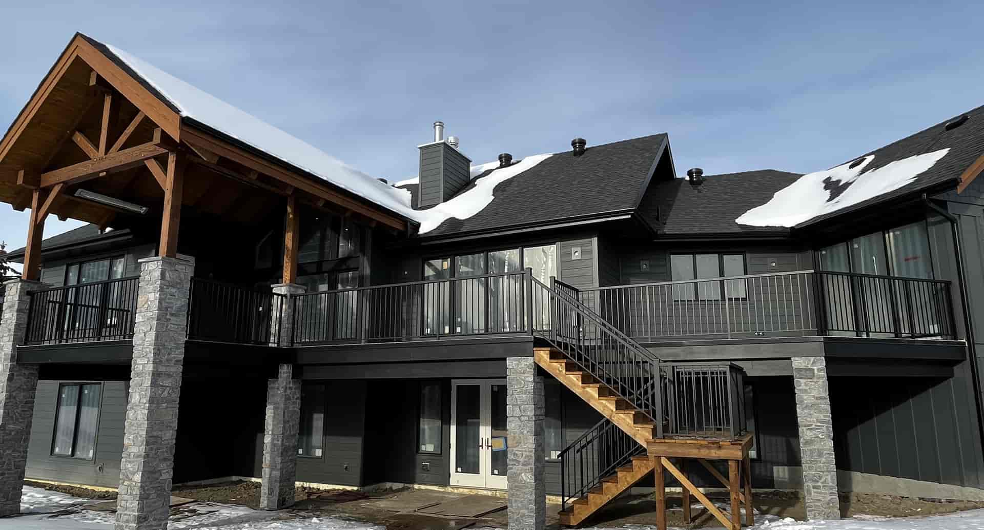 Black Picket Railings for Large Deck and Stairs – Edmonton Project Black Picket Railings for Large Deck and Stairs – Edmonton Project